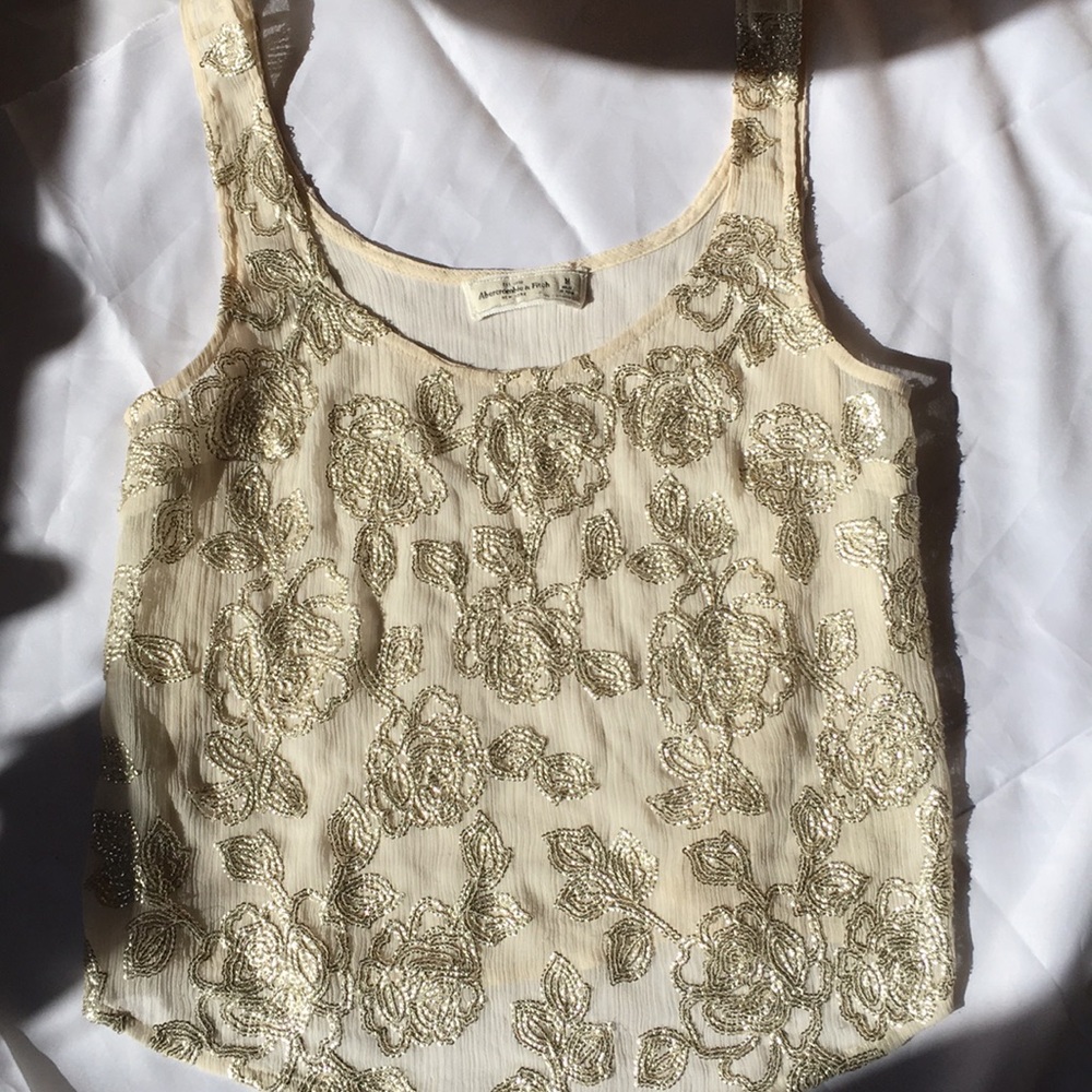 Abercrombie & Fitch - Creamy Sequin Tank, M